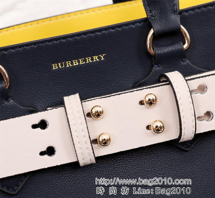 BURBERRY巴寶莉 小號 敞口式托特包款「The Belt 貝爾特包 正面飾有 Burberry 字母壓花徽標 可手提斜背  Bhq1098